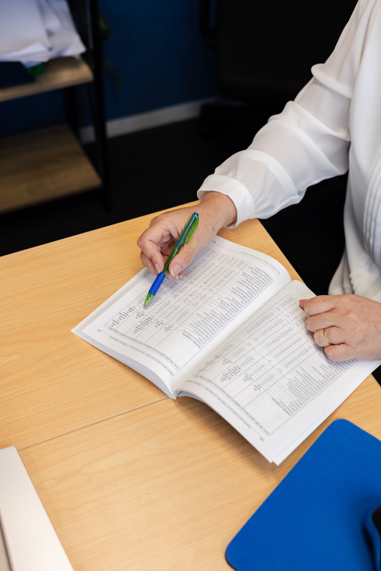 Hands resting on an IRD reference book